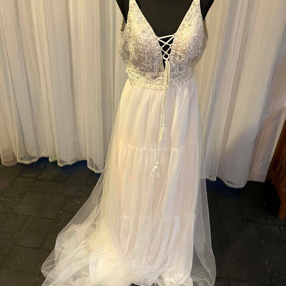 Long White Wedding Gown